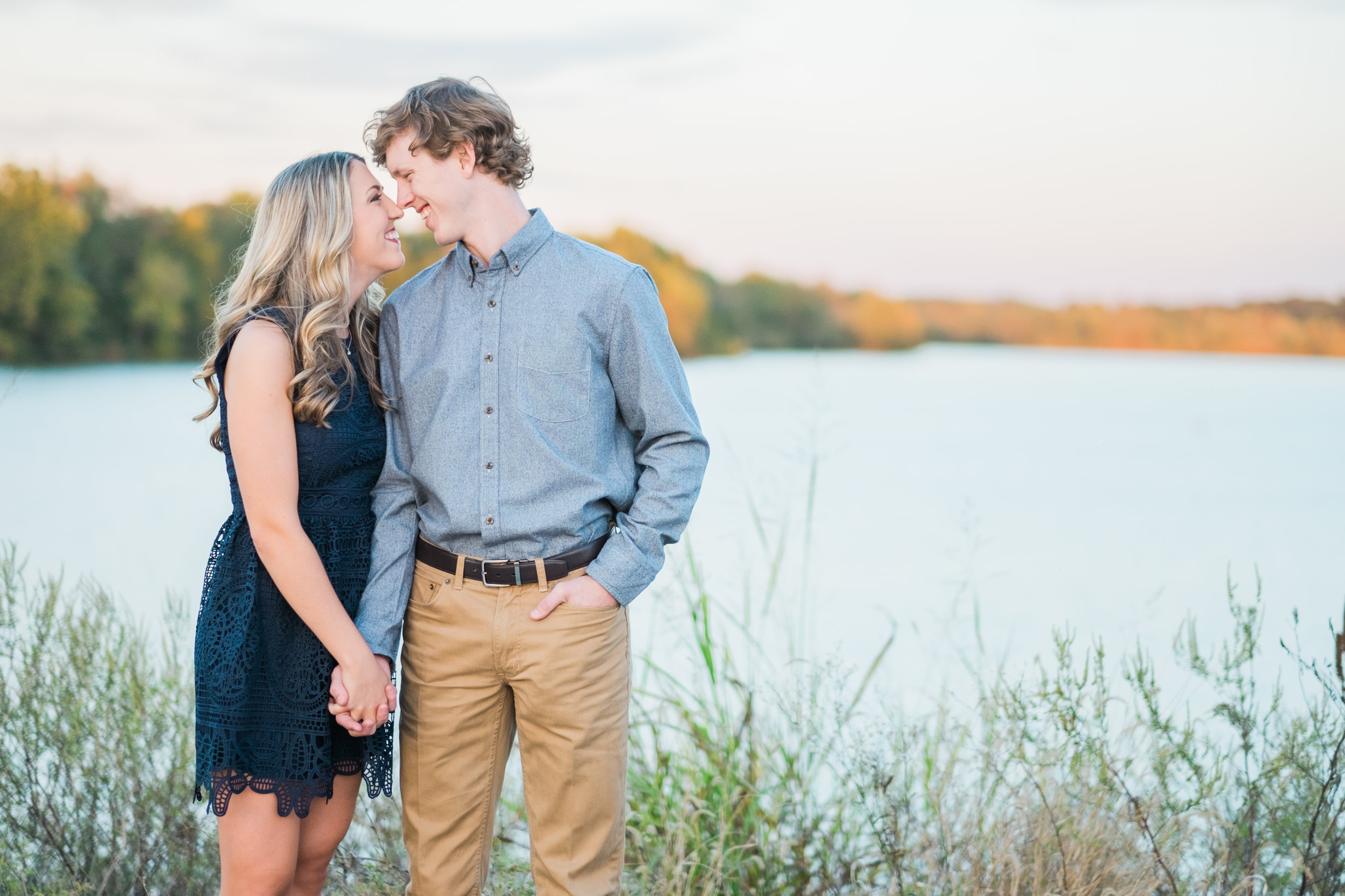 A Fall Lake Fayetteville Engagement Session | Hunter & Courtney