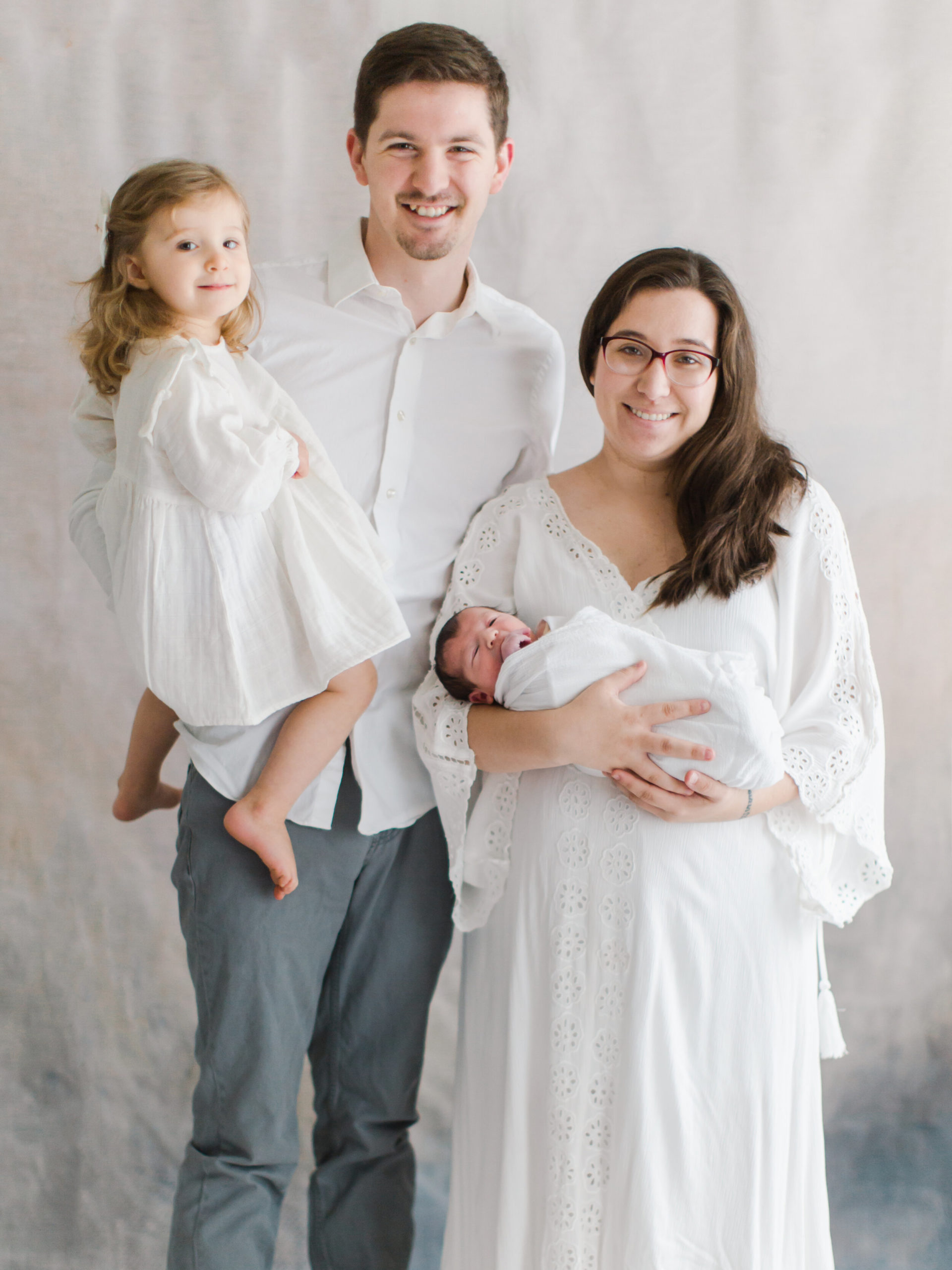 Family photo with newborn in Bentonville AR studio