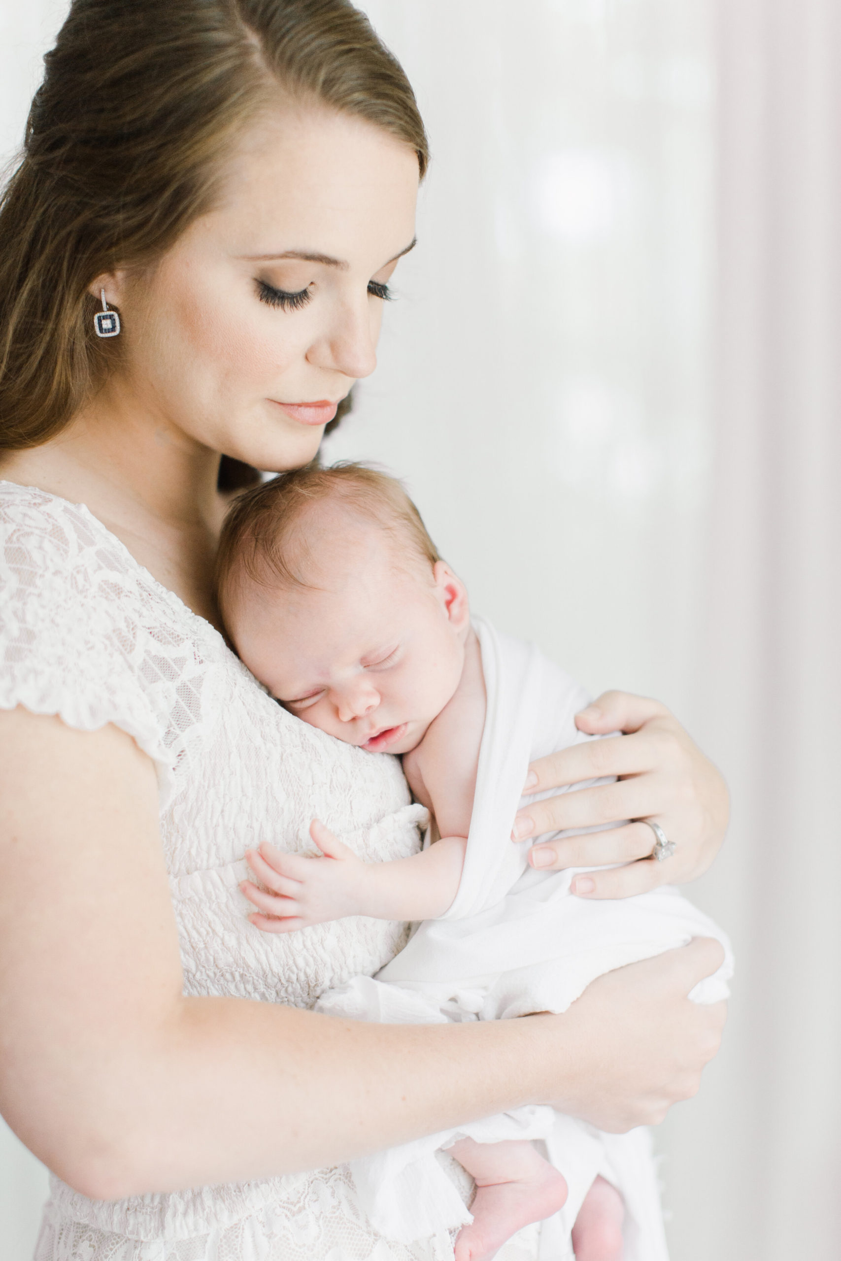 Mom with Newborn in Bentonville Photography Studio
