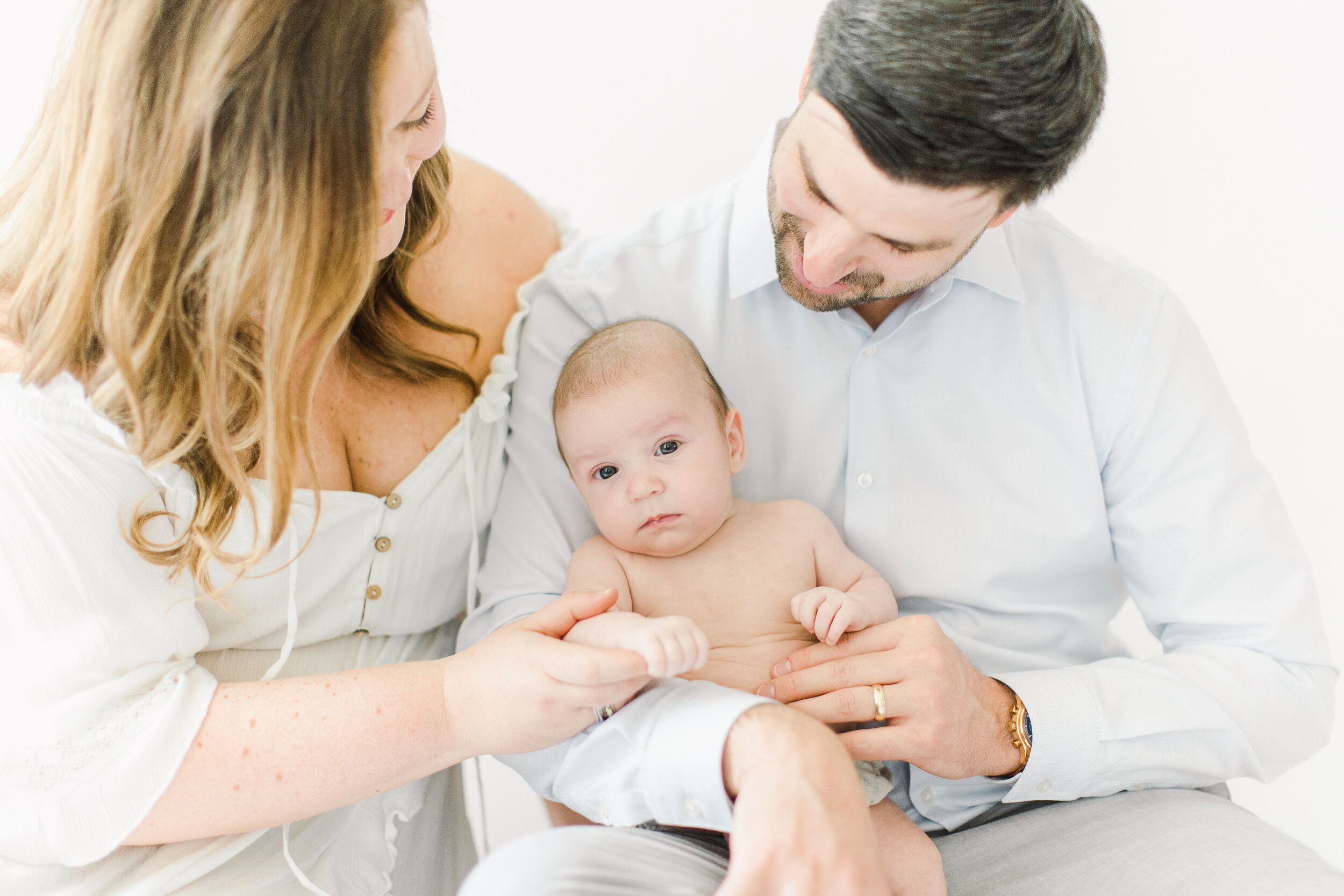 studio family session with baby in Bentonville AR